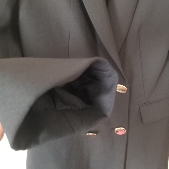 ZARA DOUBLE BREASTED LONG BLAC BLAZER DRESS BLACK SIZE S 8285/642 - Picture 4 of 10